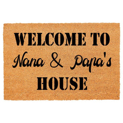 FAGGMY front view welcome nana and papa sign greets guests and keeps entry tidy