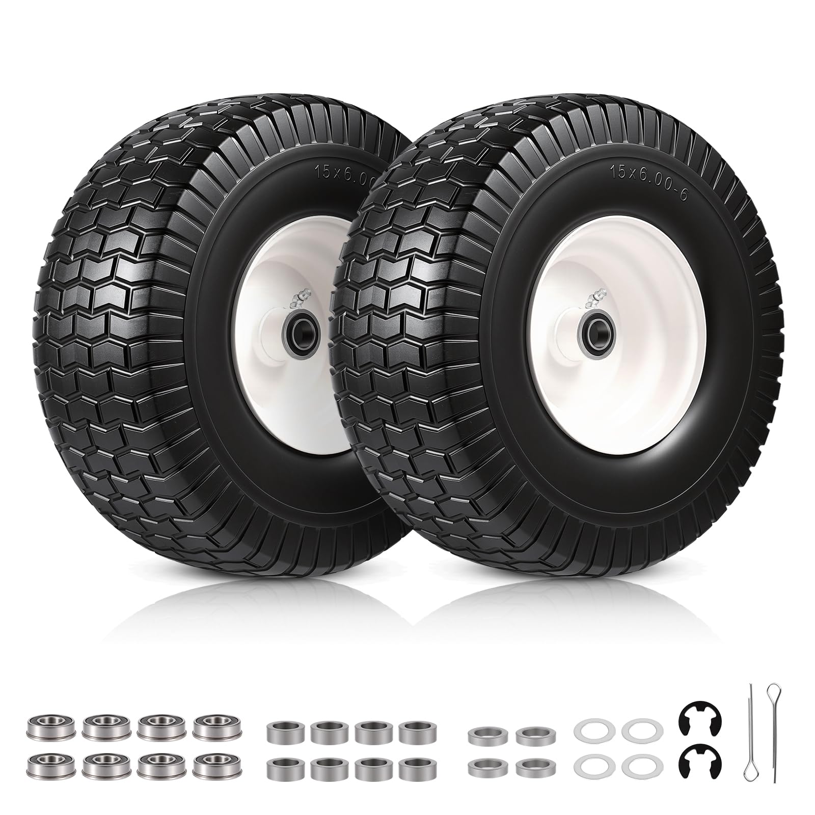 FAHKNS front view of 15x6-6 wheel assembly showing fit and finish benefit