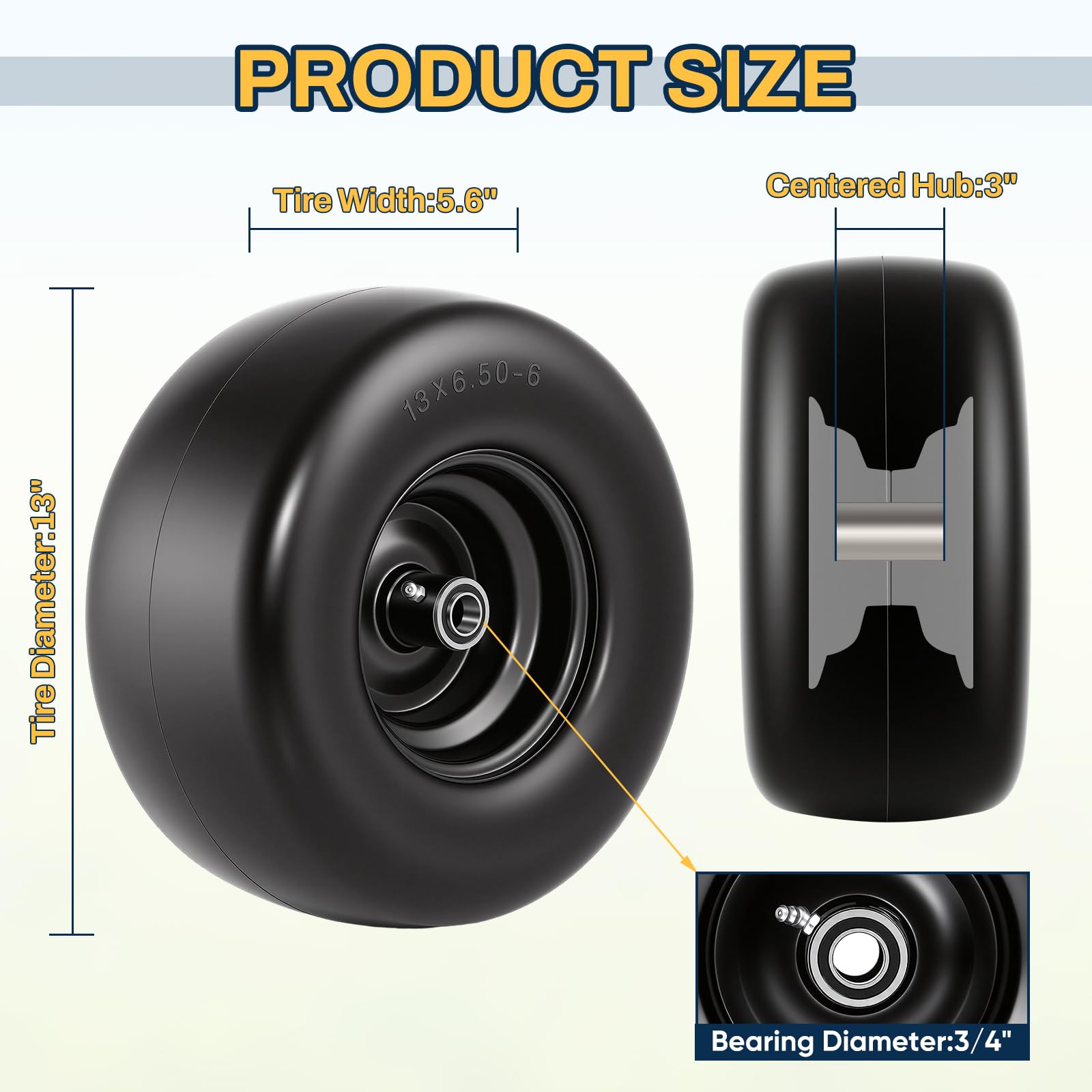 FAHKNS close-up of smooth tread texture offering turf-friendly traction