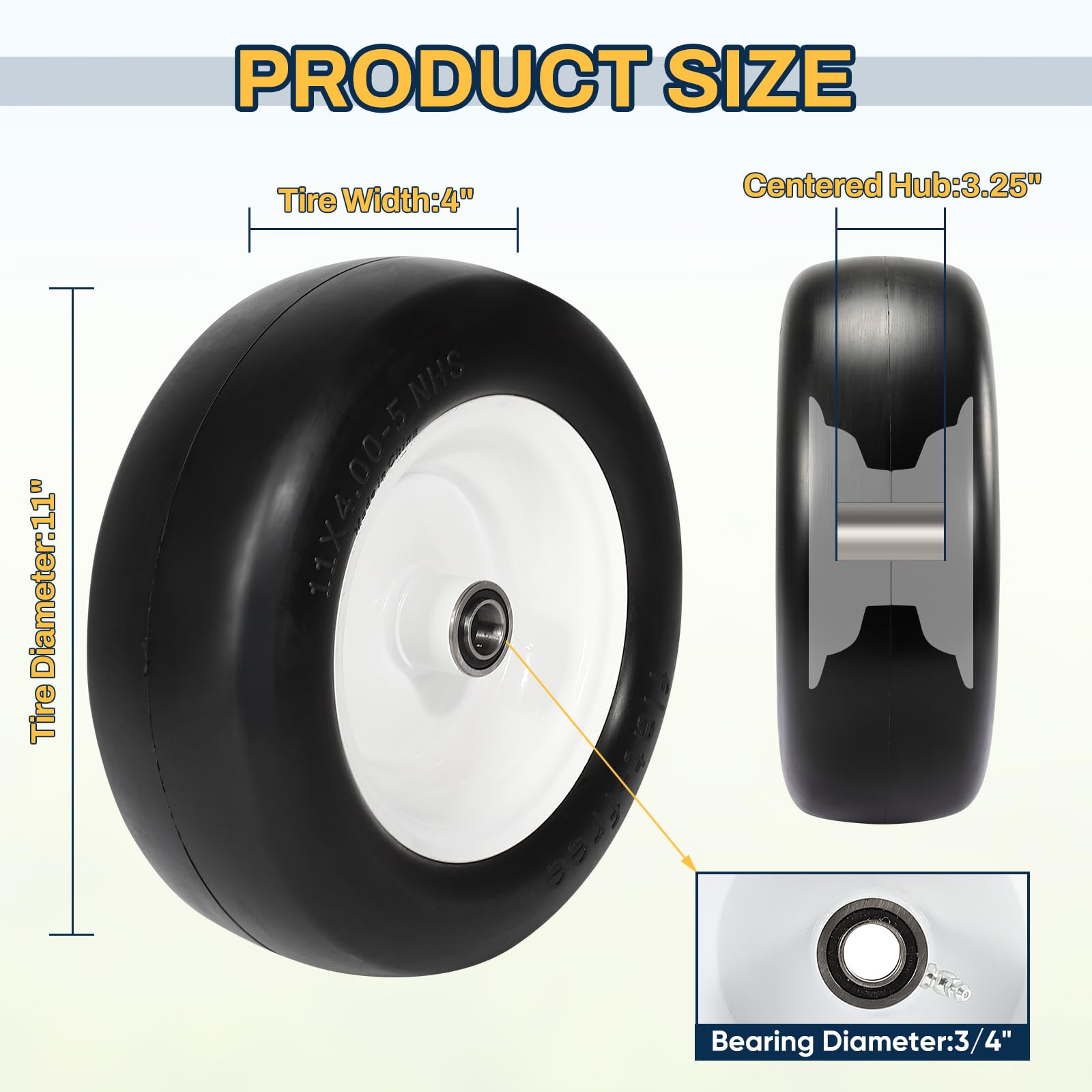 FAHKNS close-up polyurethane tread highlighting puncture-proof construction and smooth roll