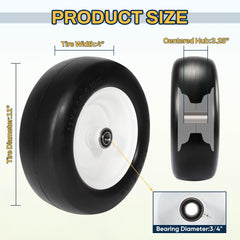 FAHKNS close-up polyurethane tread highlighting puncture-proof construction and smooth roll