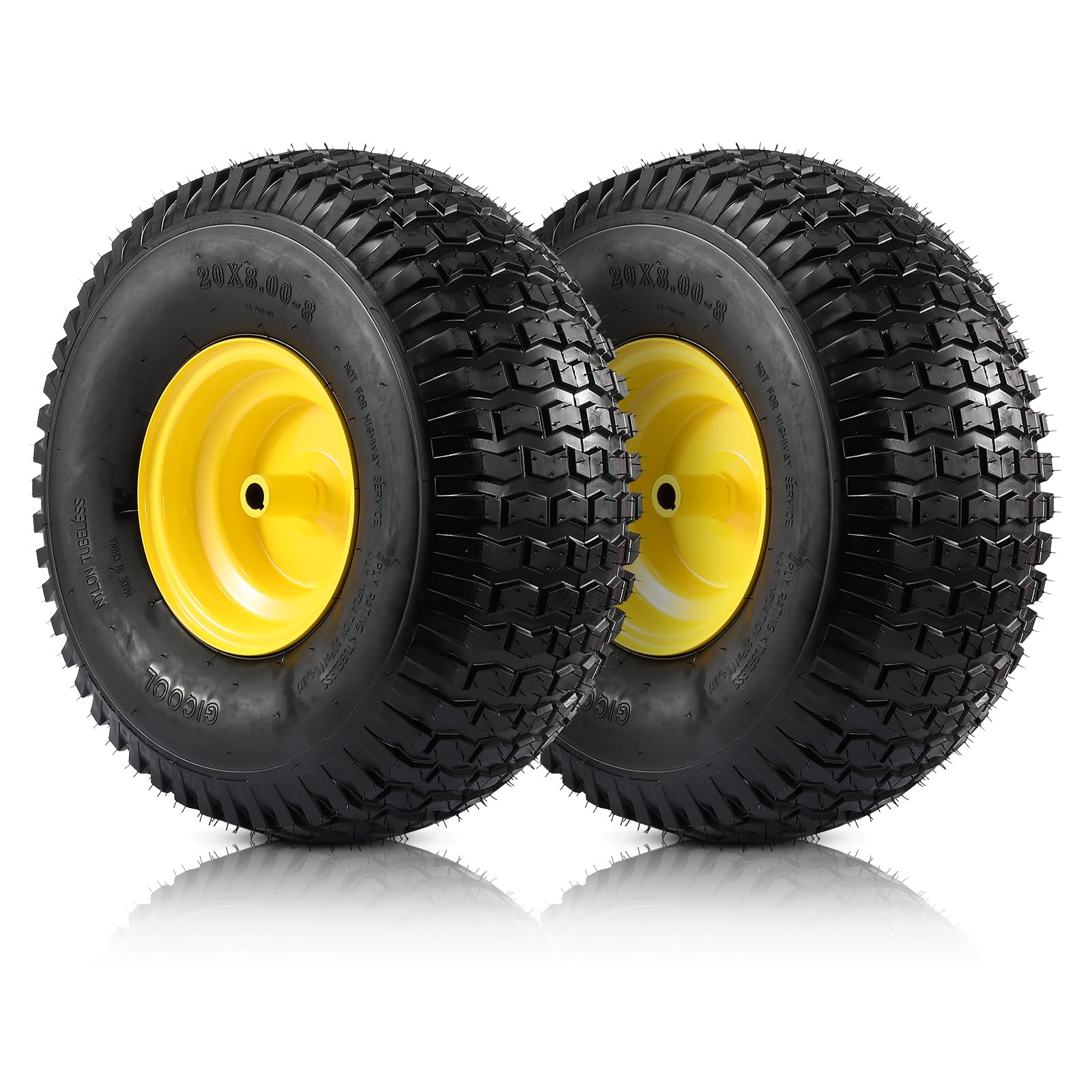 FAHKNS front view wheel assembly showing tire and rim for easy replacement benefit