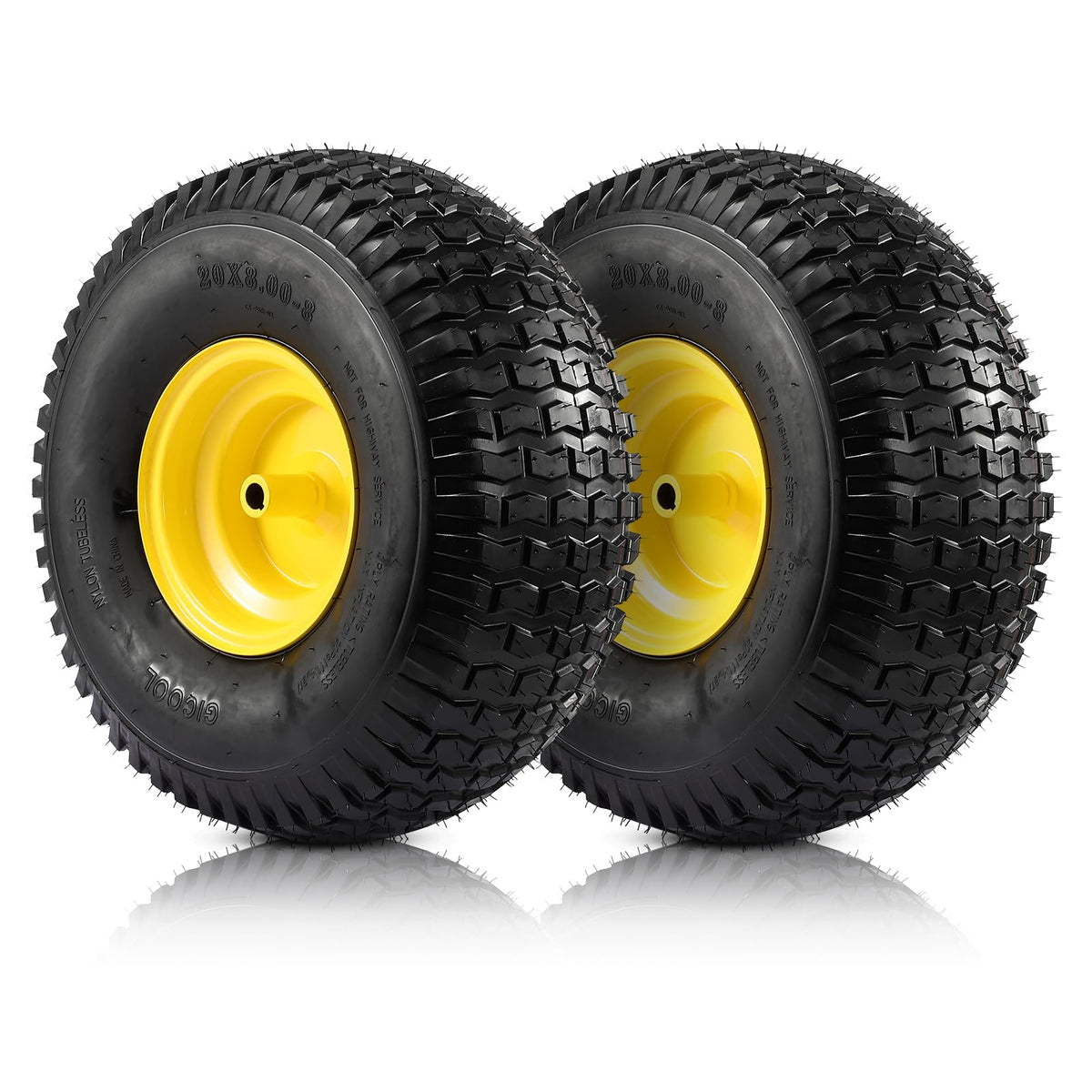 FAHKNS front view wheel assembly showing tire and rim for easy replacement benefit