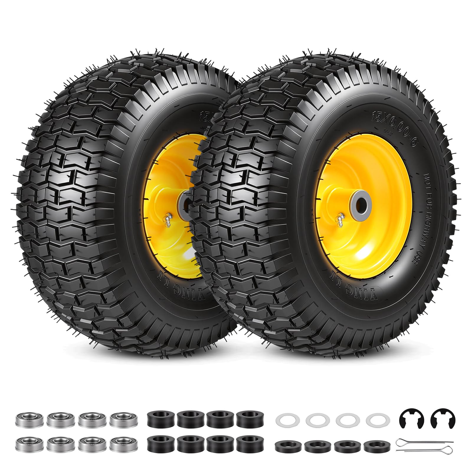 FAHKNS front view of 15x6.00-6 assembly showing full wheel durability