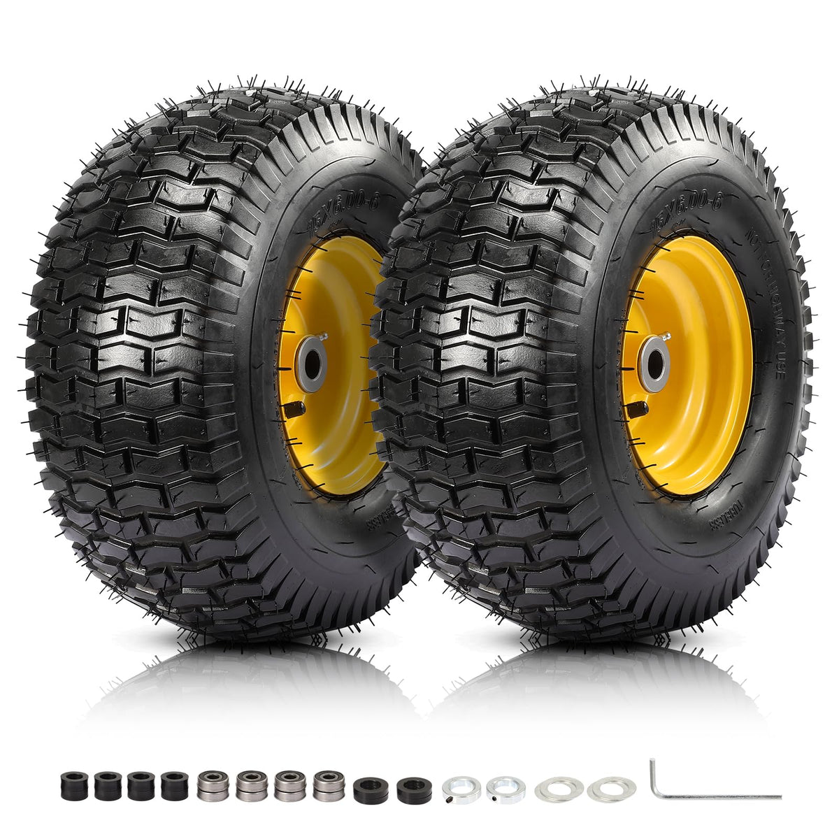 FAHKNS front view tire and wheel assembly showing durable fit