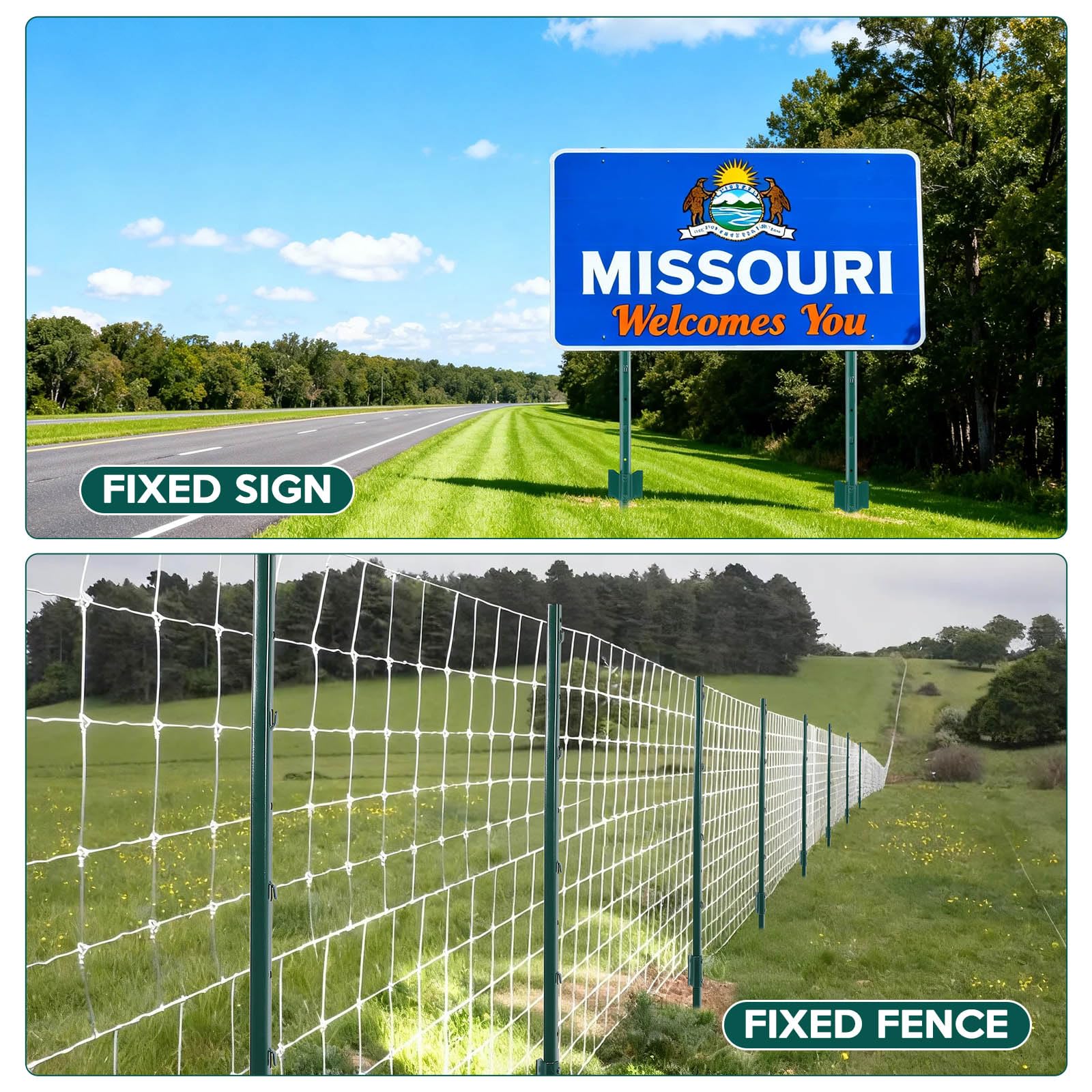FAHKNS installed post holding welded wire mesh showing stable fence support