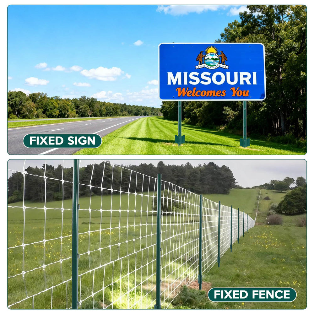 FAHKNS installed post holding welded wire mesh showing stable fence support