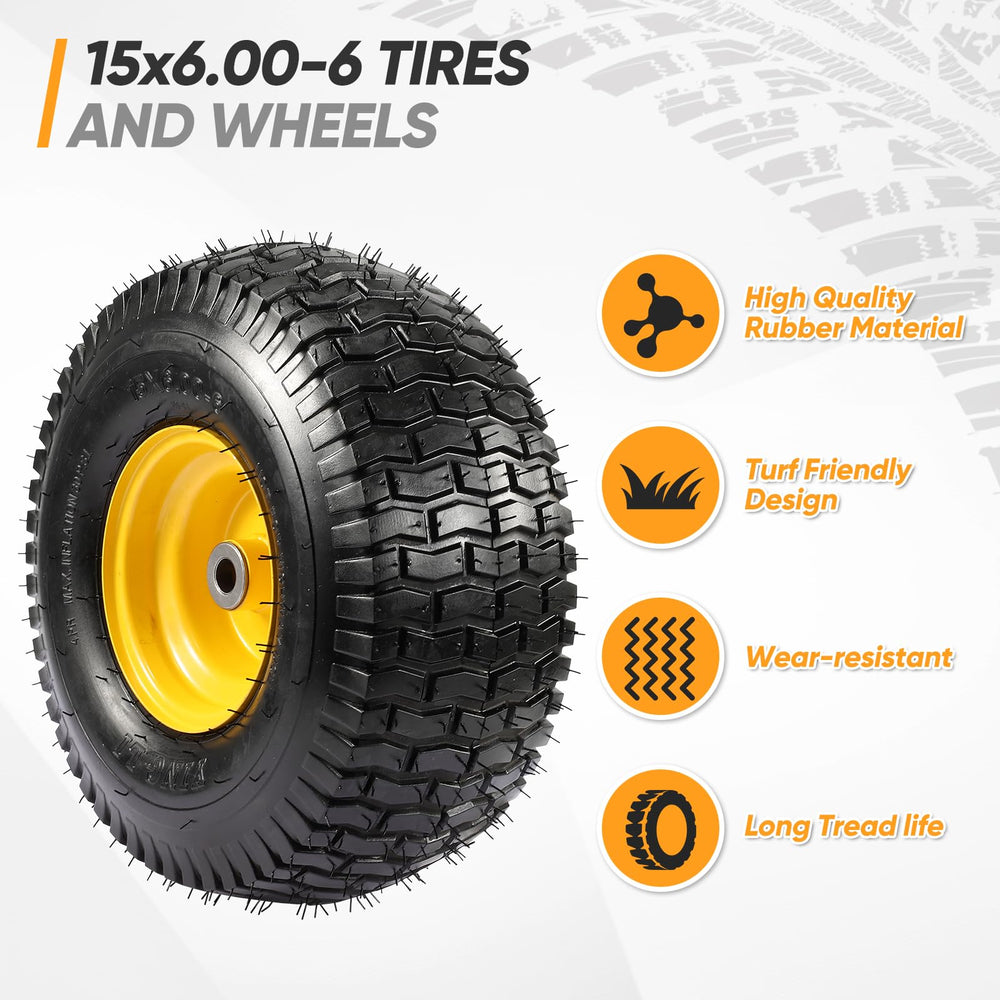 FAHKNS tire next to ruler showing accurate 15x6.00-6 size