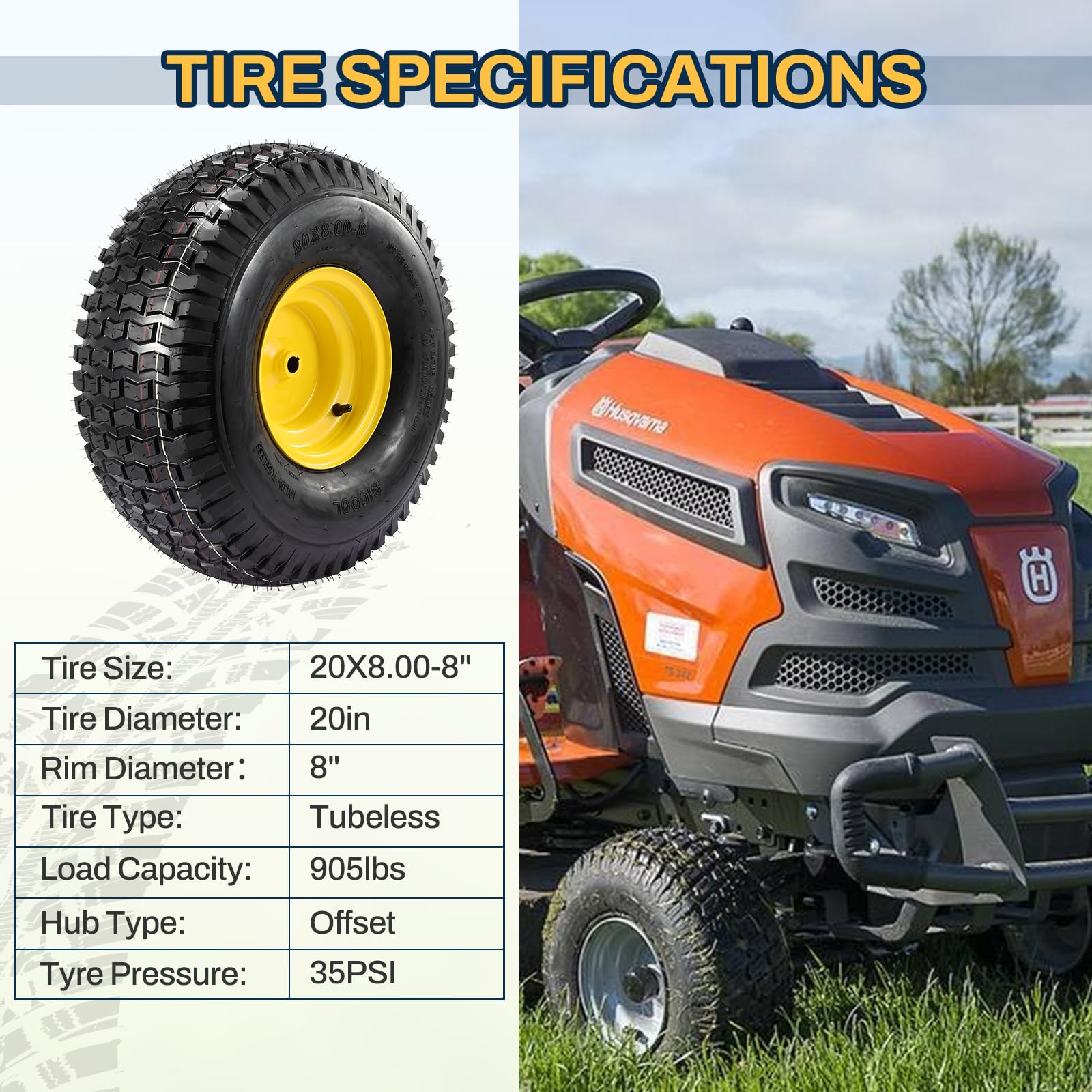 FAHKNS wheels mounted on a riding mower demonstrating smooth performance