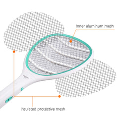 Faicuk racket in use on patio eliminating flies for cleaner outdoor space
