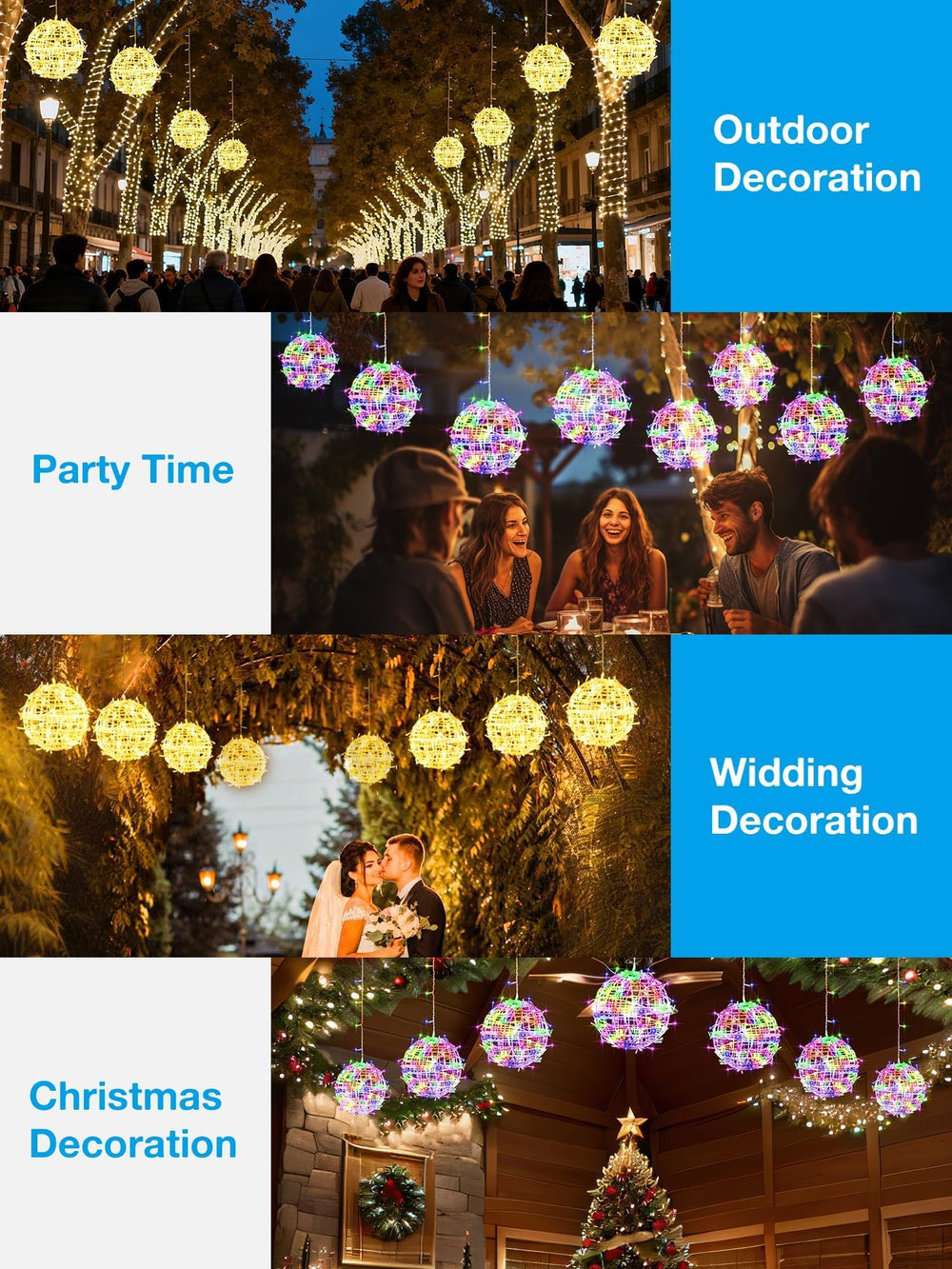 Fairdeer patio scene with hanging globes creating festive outdoor atmosphere for gatherings