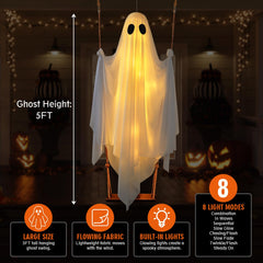FairyGlim lit ghost at night creating dramatic curb appeal
