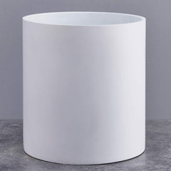 FaithLand front view of matte white 14-inch planter showing elegant profile and modern look