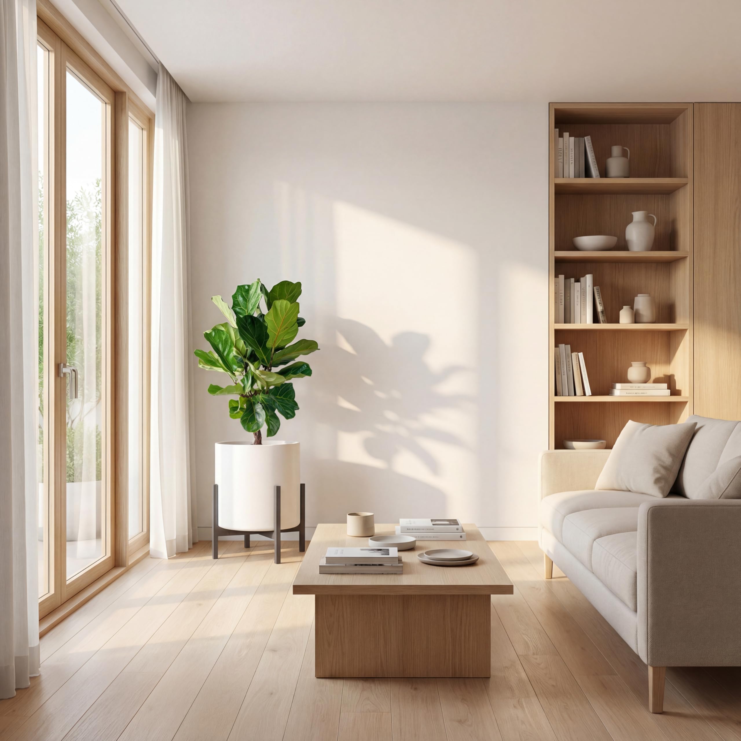 FaithLand planter with mature rubber tree showing scale and strong visual presence