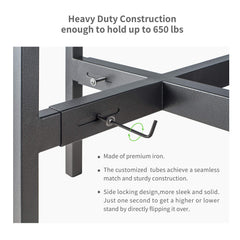FaithLand height lock detail demonstrating quick flip-to-change height benefit