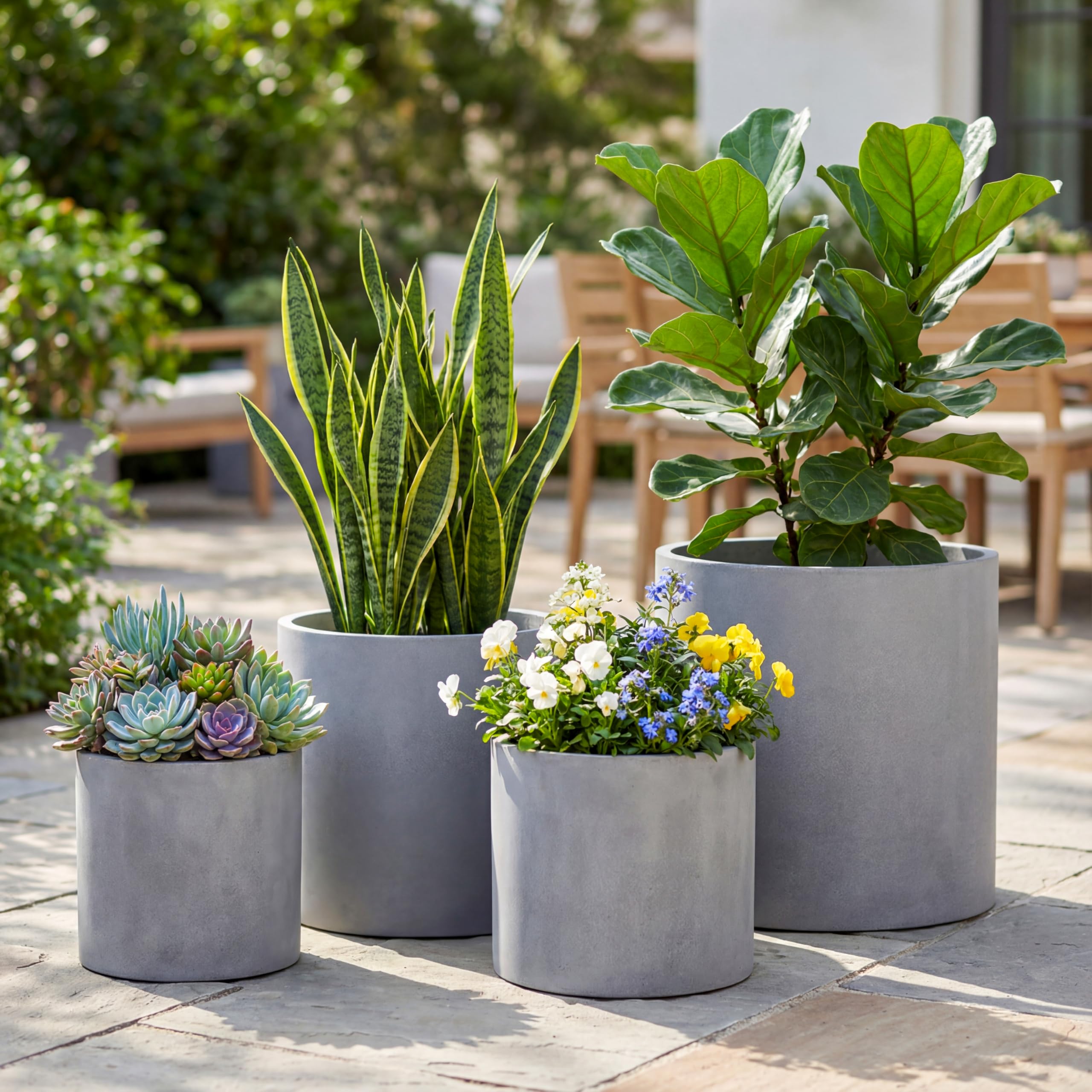 FaithLand en soporte mid-century, eleva plantas con estilo estable