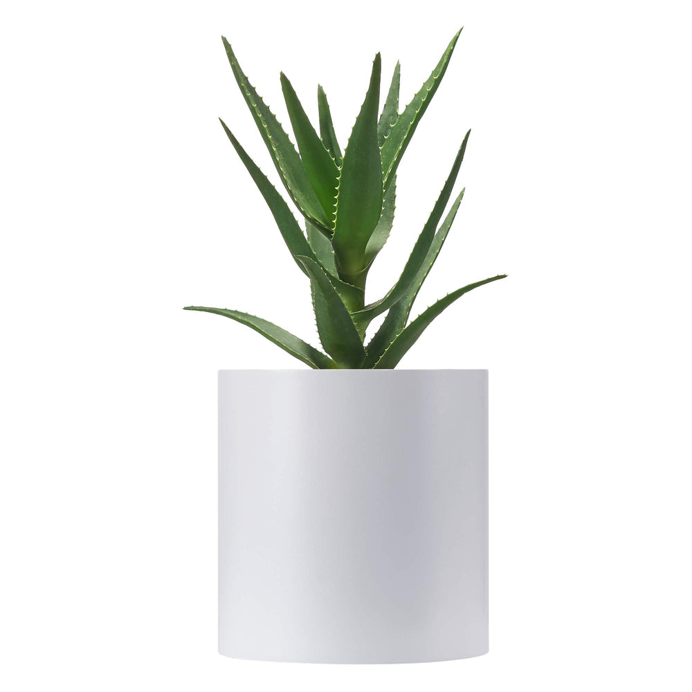FaithLand front view matte white planter showcasing clean modern lines and lightweight benefit