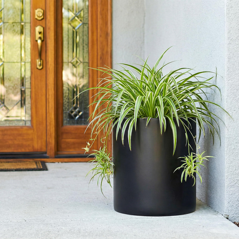 FaithLand planter with rubber plug removed showing easy moisture control and maintenance