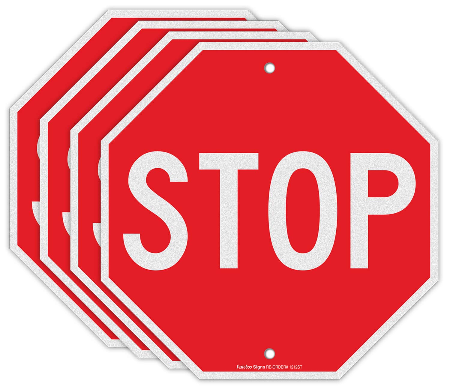 Faittoo front view of stop sign pack showing clear reflective message