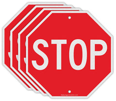 Faittoo front view of stop sign pack showing clear reflective message