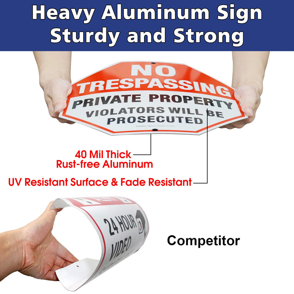 Faittoo sign mounted on a gate and post showing professional property protection benefit