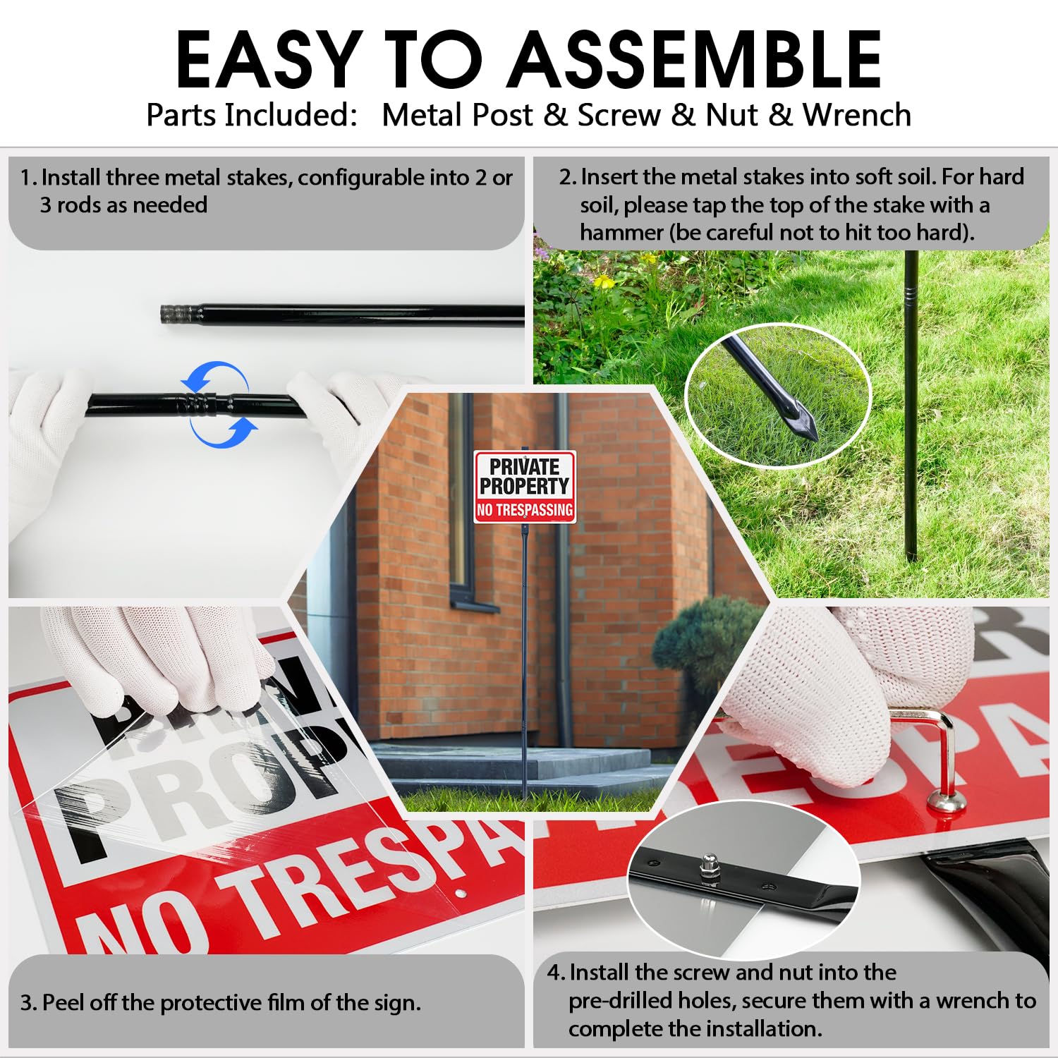 Faittoo mounted sign in yard demonstrating on-site deterrent benefit
