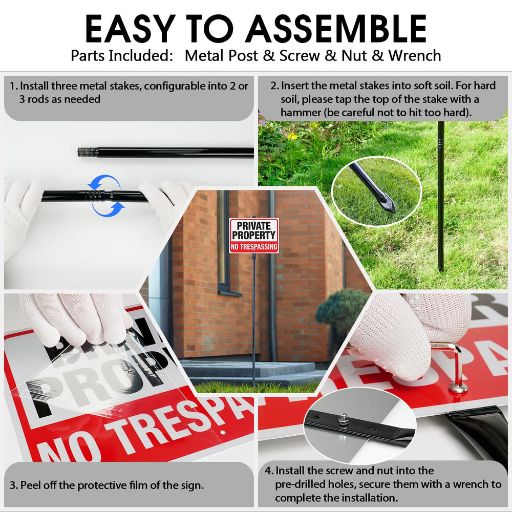Faittoo mounted sign in yard demonstrating on-site deterrent benefit