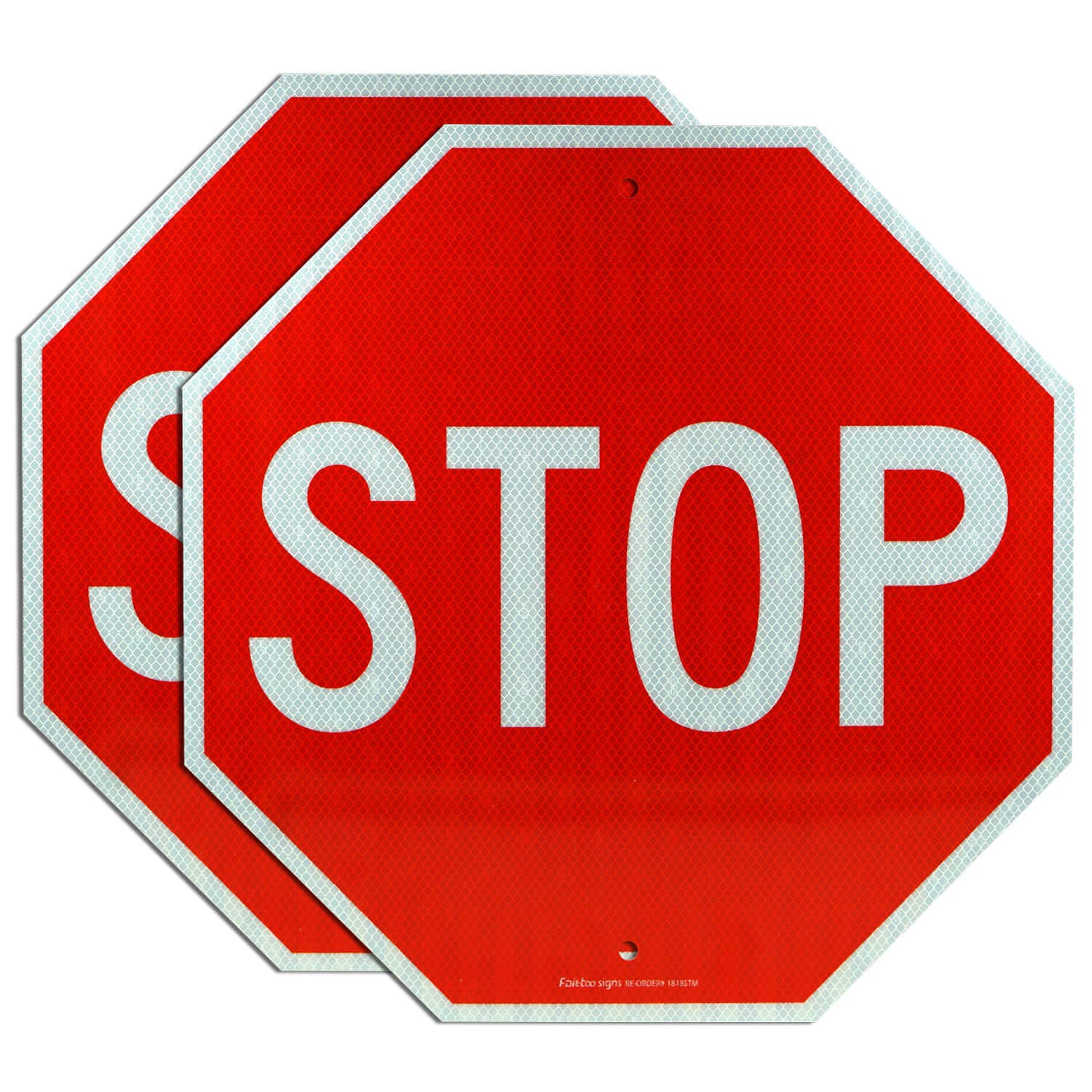Faittoo front view of stop sign showing high contrast for quick recognition
