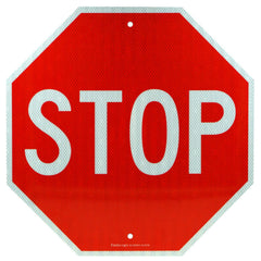 Faittoo stop sign front view showing bold letters and reflective red surface for safety