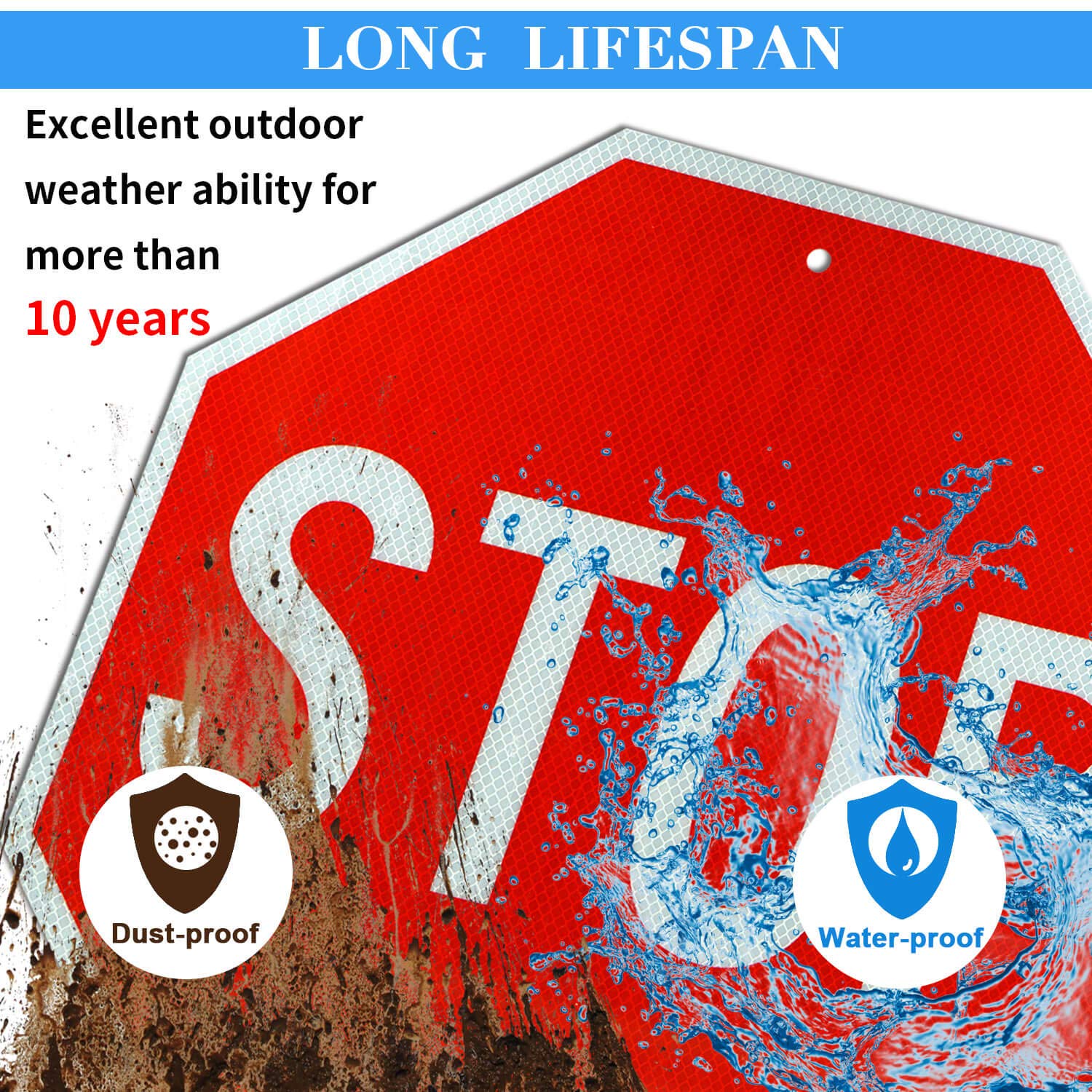 Faittoo stop sign mounted on pole for easy installation and secure placement benefit