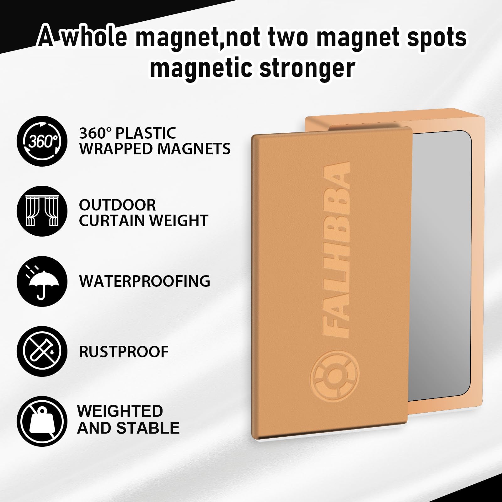 FALHBBA close-up of plastic-coated weight illustrating rustproof protection and smooth finish