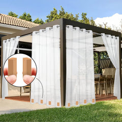 FALHBBA magnet weights clipped to outdoor curtain hem preventing flapping