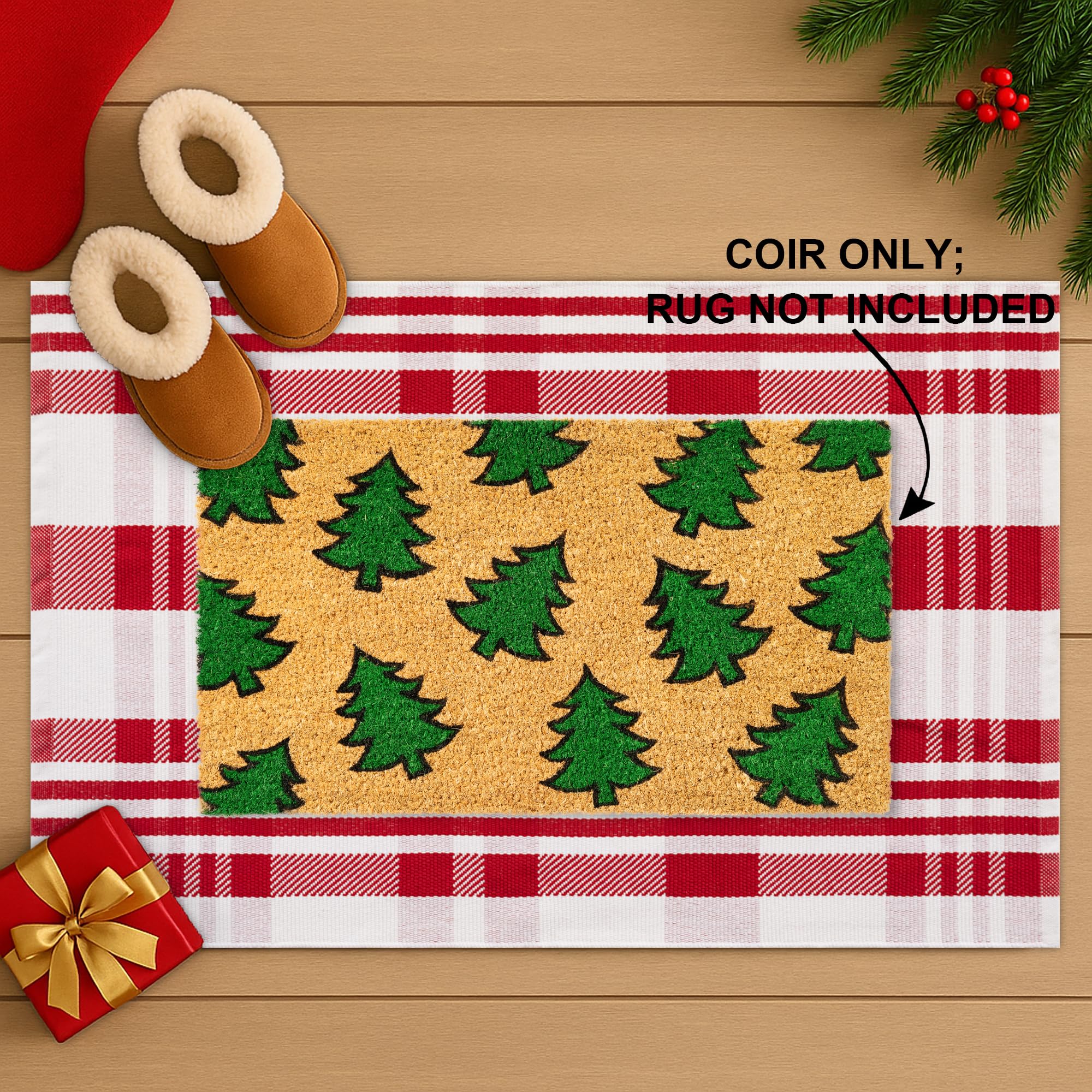 Fallovea doormat staged on porch creating a festive seasonal entryway scene