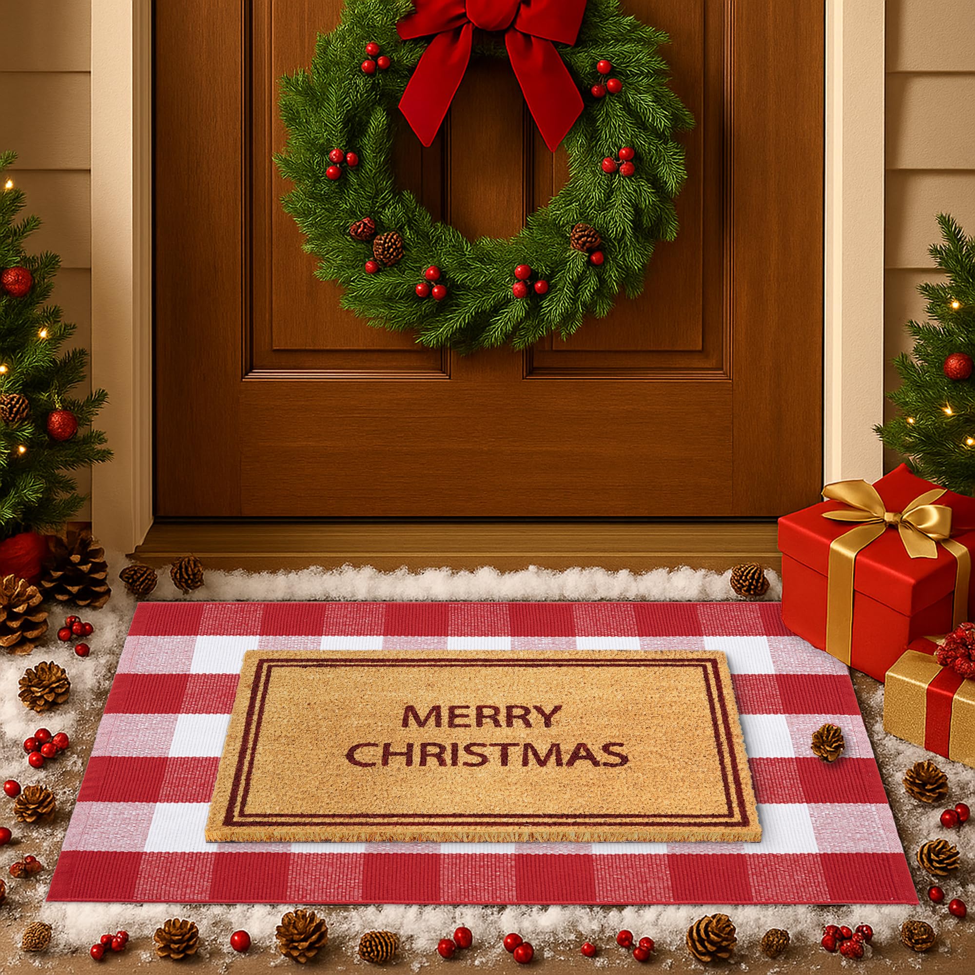 Fallovea front porch layered display adds festive curb appeal