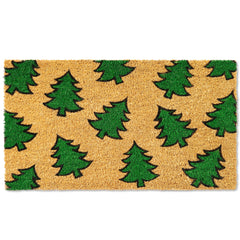 Fallovea front view holiday doormat showing welcoming evergreen design and curb appeal