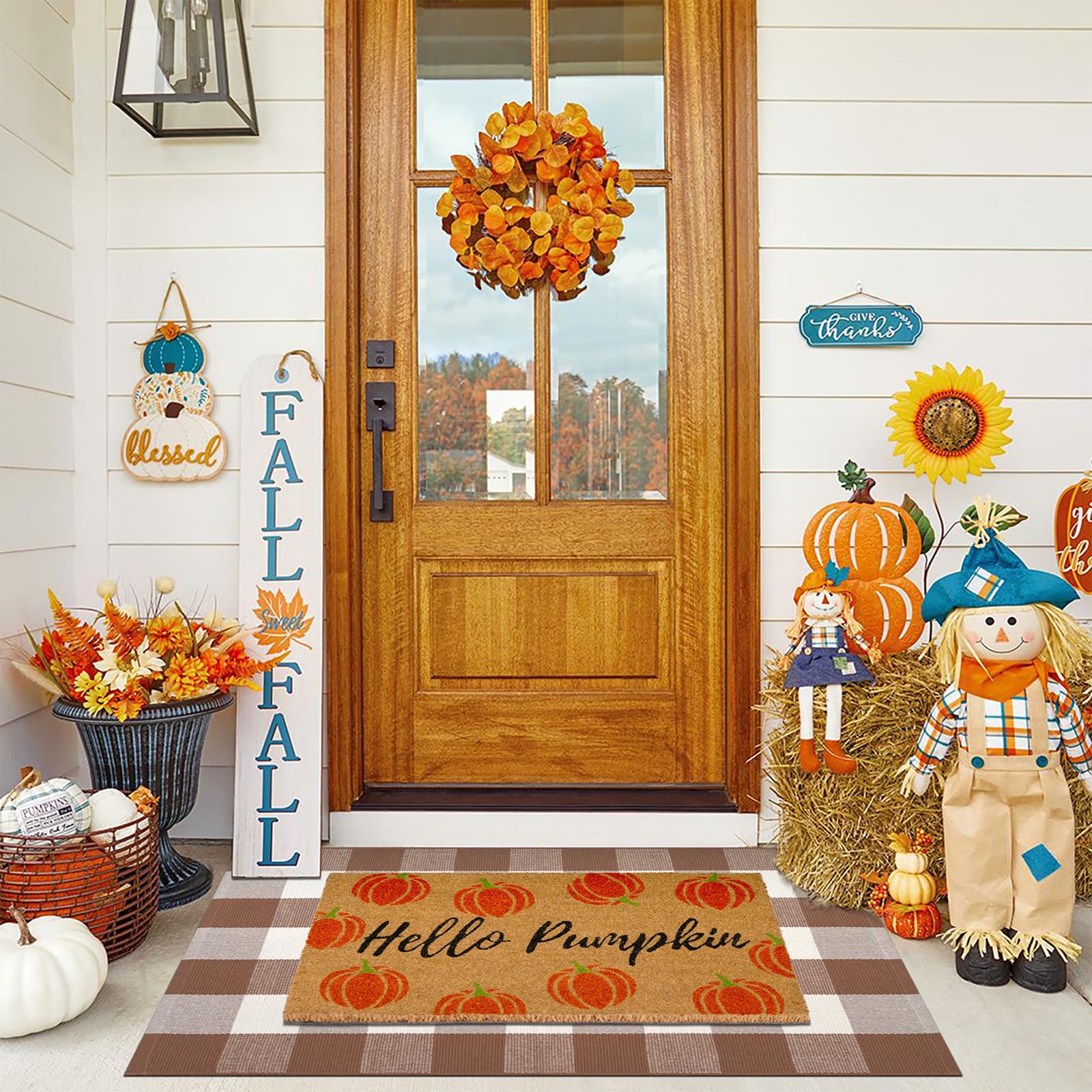 Fallovea doormat front view offering seasonal welcome and curb appeal