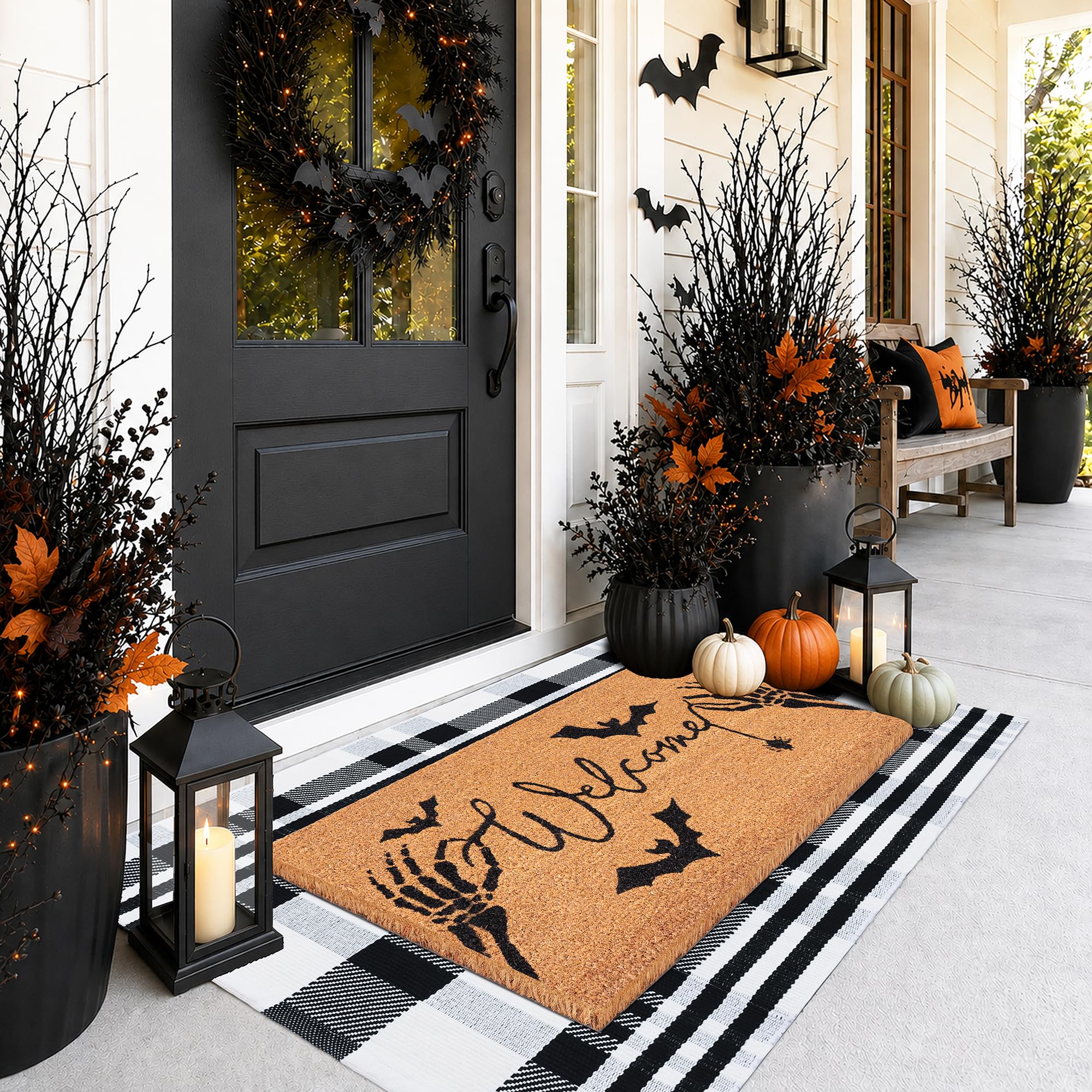 Fallovea layered mats at an entryway in use, creates a welcoming and protected doorstep