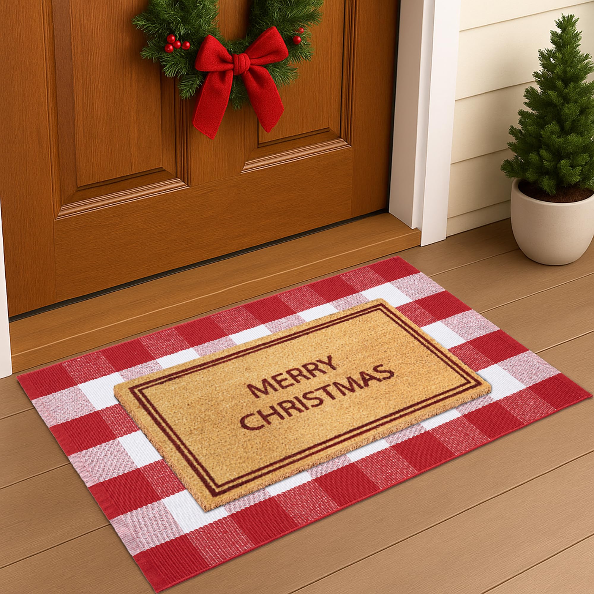 Fallovea plaid rug weave detail delivering soft, sturdy surface
