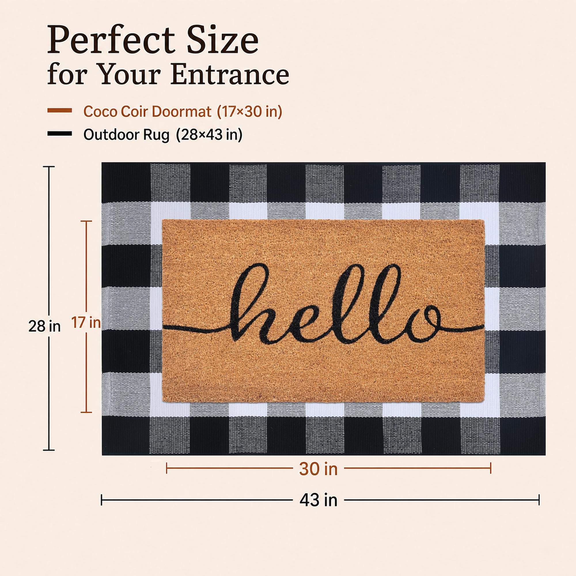 Fallovea buffalo plaid rug full view showing size and classic visual impact