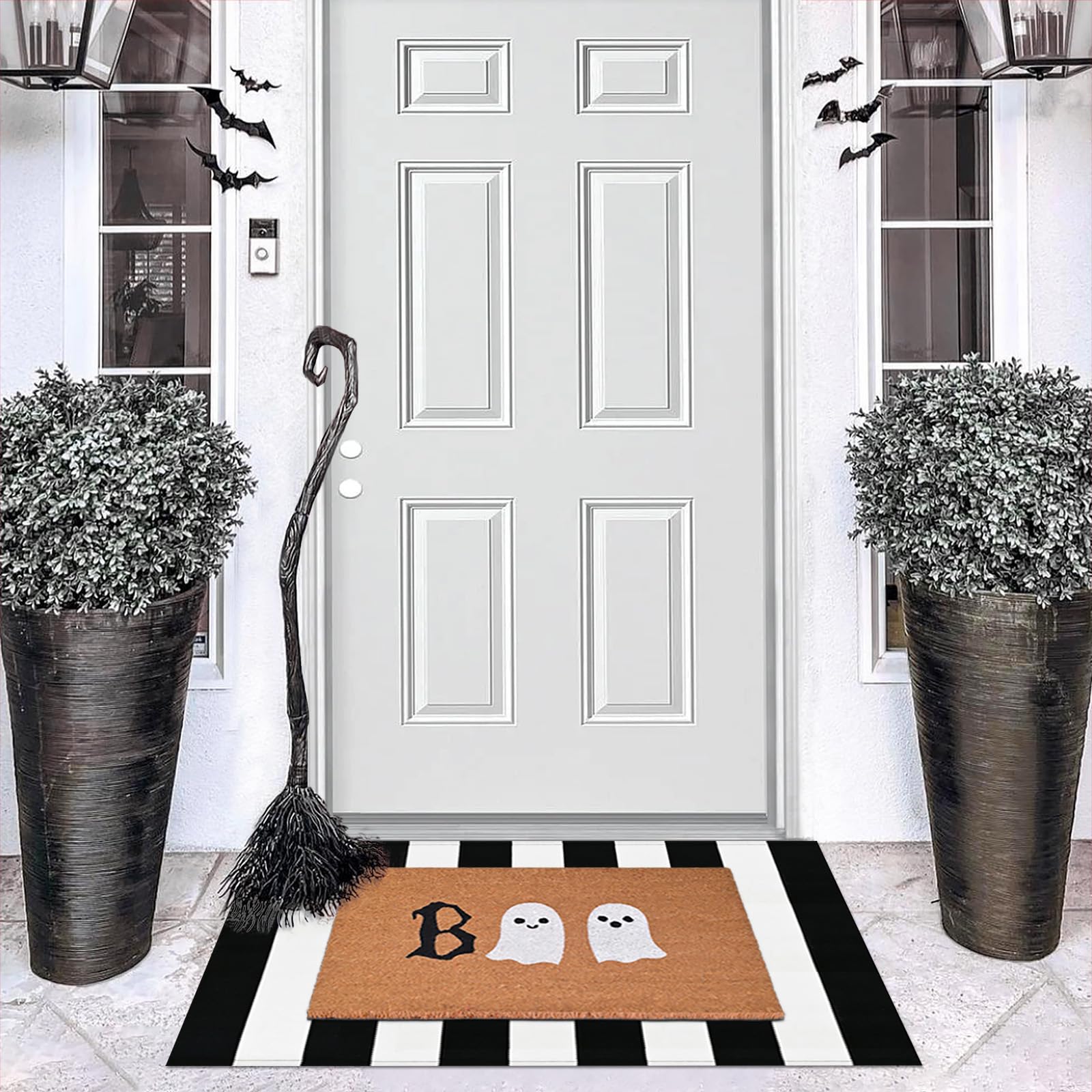 Fallovea seasonal decor styled porch showing festive look for Halloween visitors