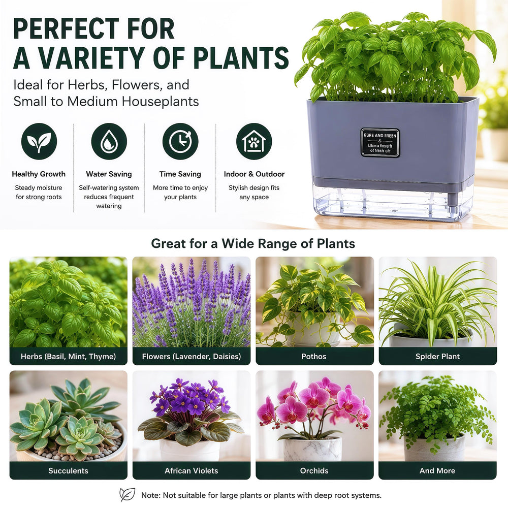 FAMZ hand holding planter to show 7-inch scale and compact space-saving benefit