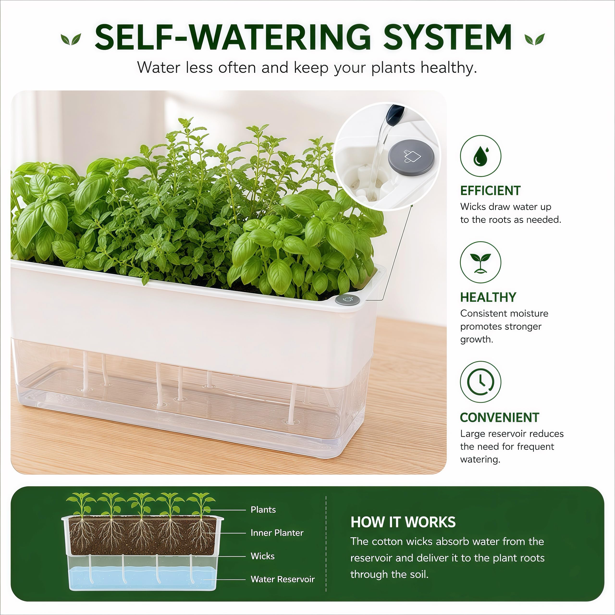 FAMZ top-down view of planted herbs in rows showing efficient use of planting area benefit