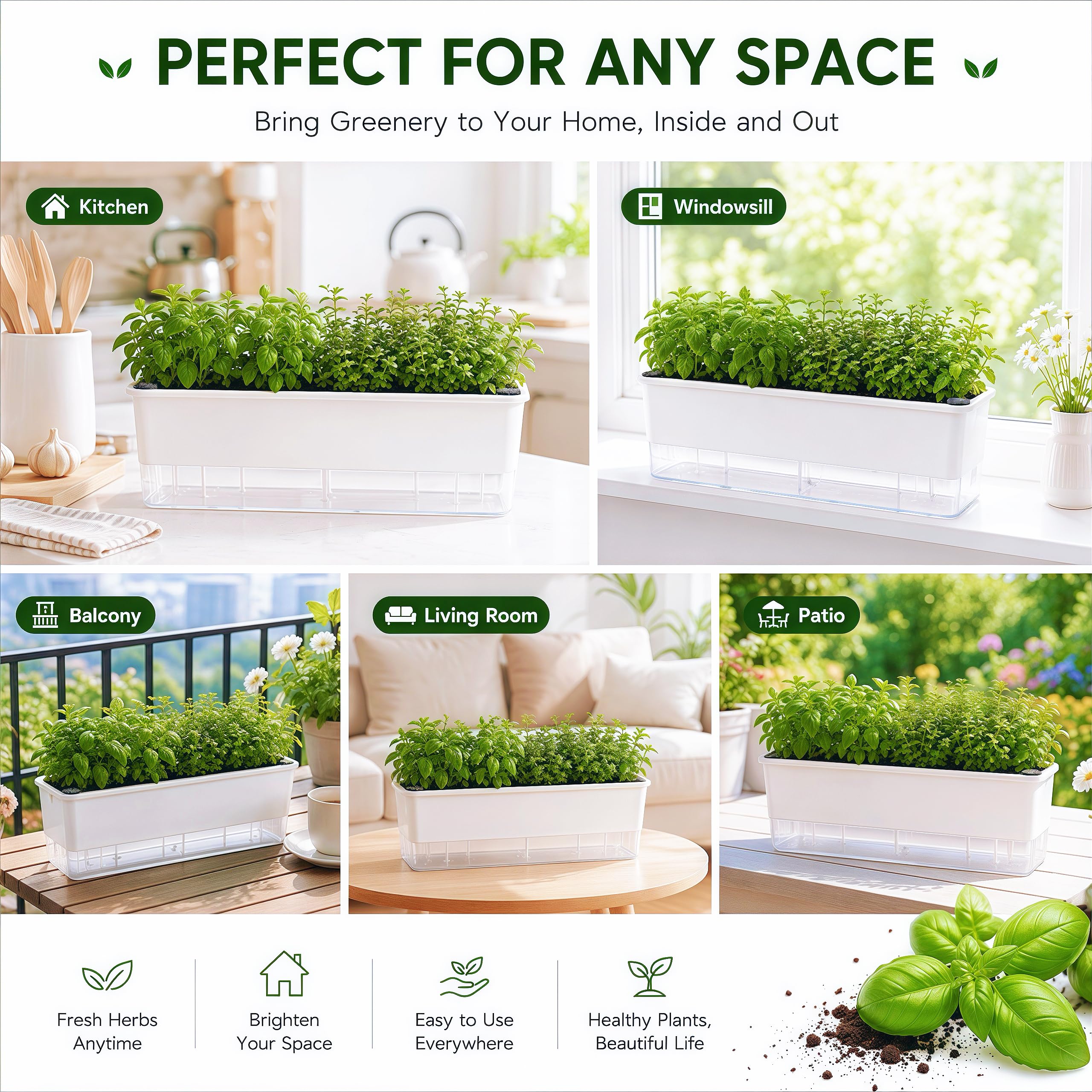 FAMZ white planter surface texture closeup showing clean modern finish benefit