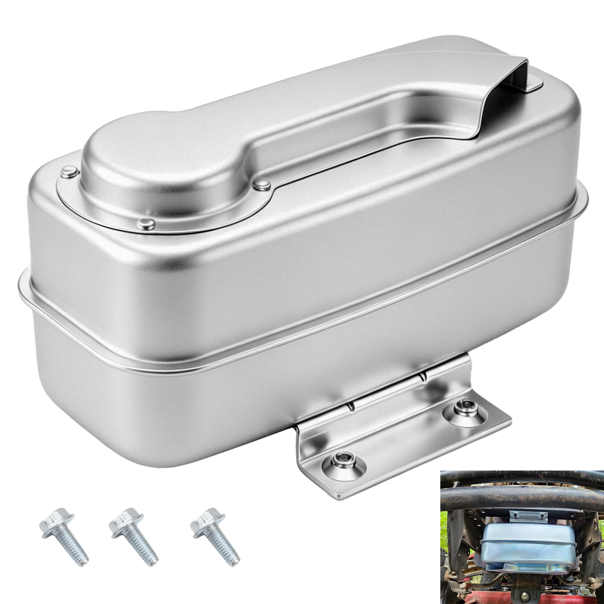 FancyTark front view of muffler showing complete shape and fit benefit