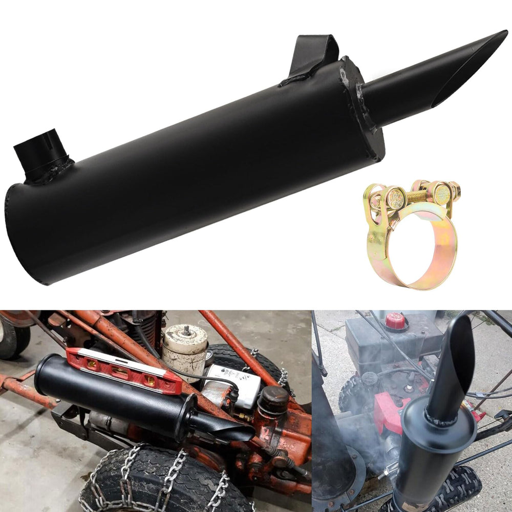 FancyTark muffler front view showing durable finish and direct-fit design
