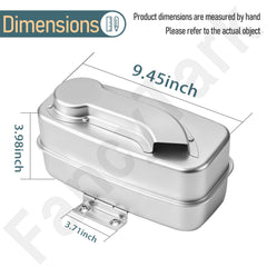 FancyTark muffler side angle illustrating shape and mounting alignment benefits