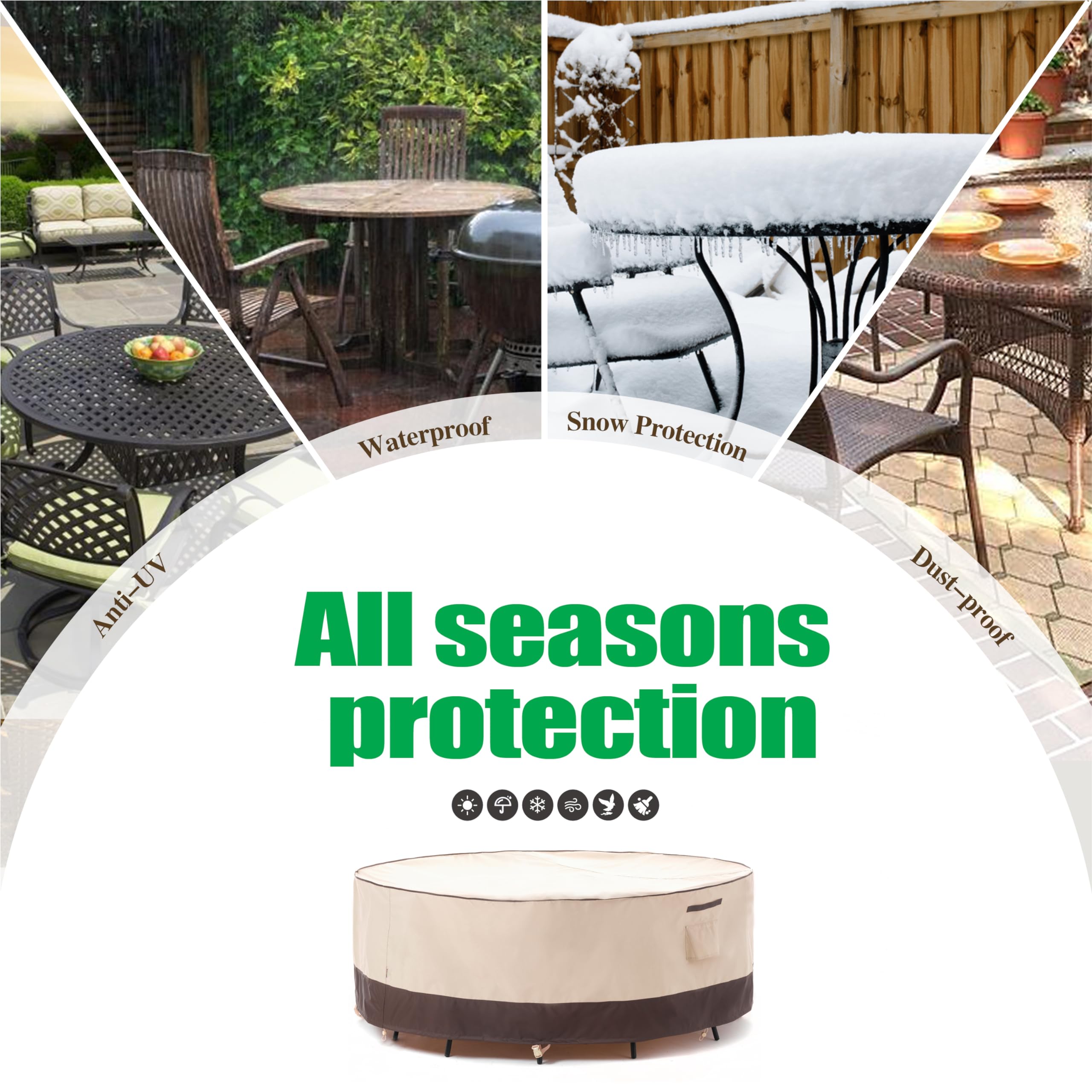 F&J Outdoors water beading on cover surface demonstrating waterproof performance