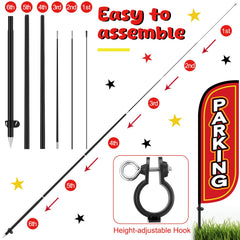 Fanfanwin assembled pole and flag standing 7 ft tall for clear guidance