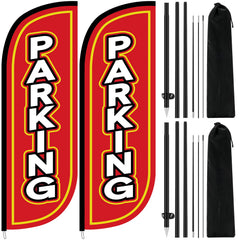 Fanfanwin front view of red feather flag showing bold contrast and visibility