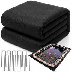 Fanfanwin front view of 15x25 ft underlayment showing kit and dimensions, protects liner